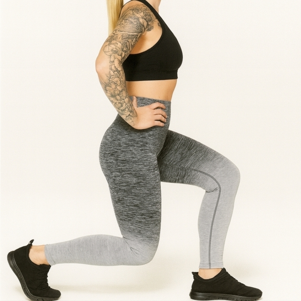 Lululemon Black White Gray Balance & Resist 7/8 Tight 4 Ombre